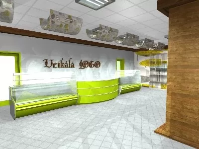 Eko preču veikala interjera projekts